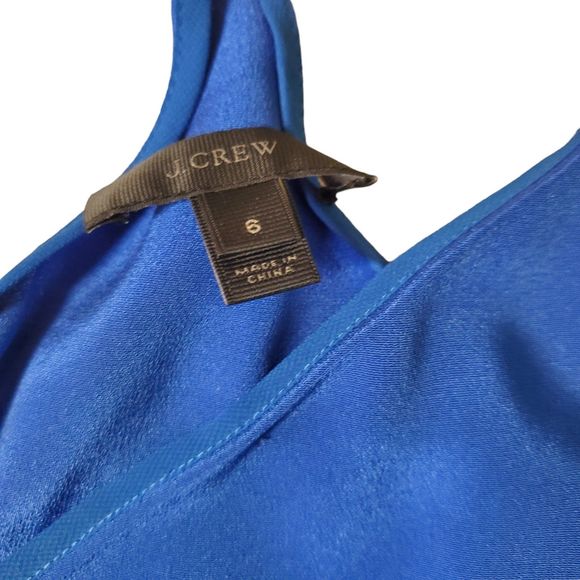 J. Crew Black & Blue Silk Racerback Camisole Top Blouse sz 6 - Picture 6 of 9